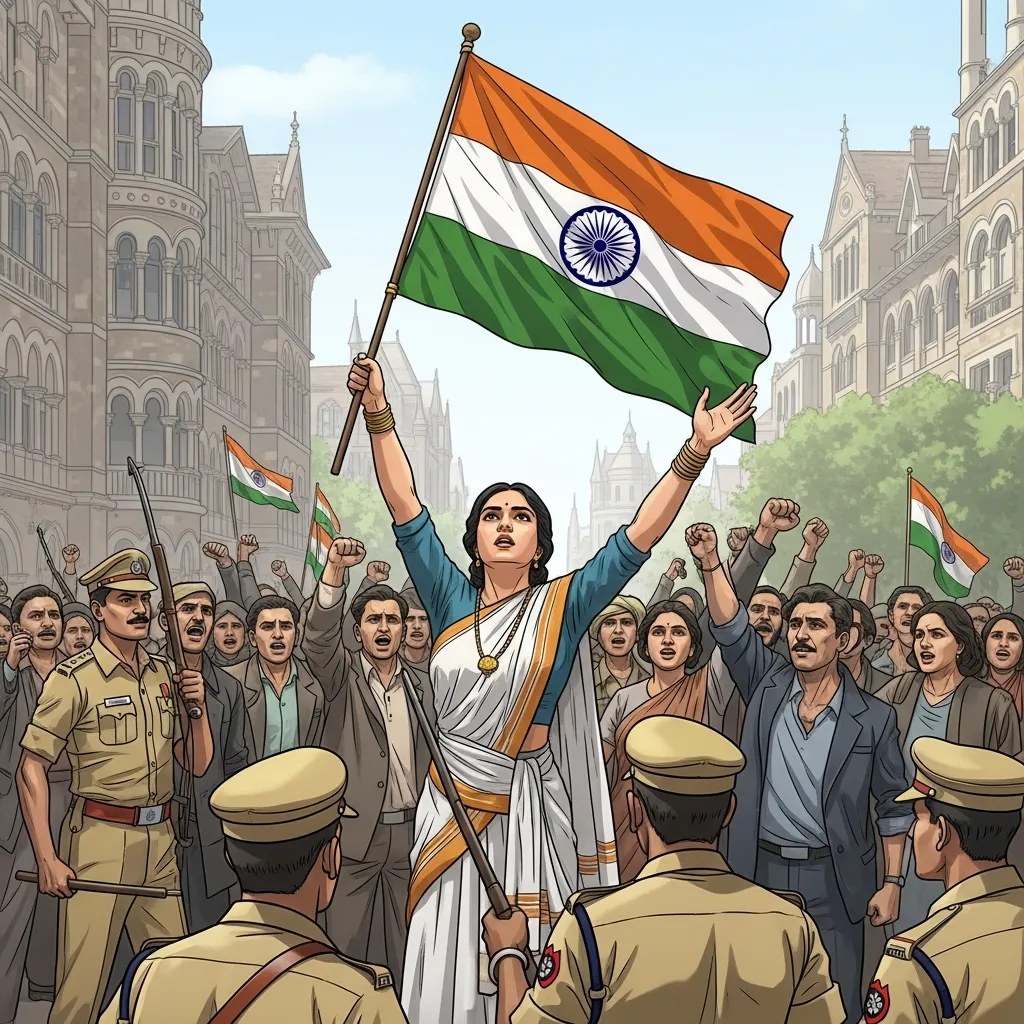 अरुणा असफ अली यांनी तिरंगा फडकवला