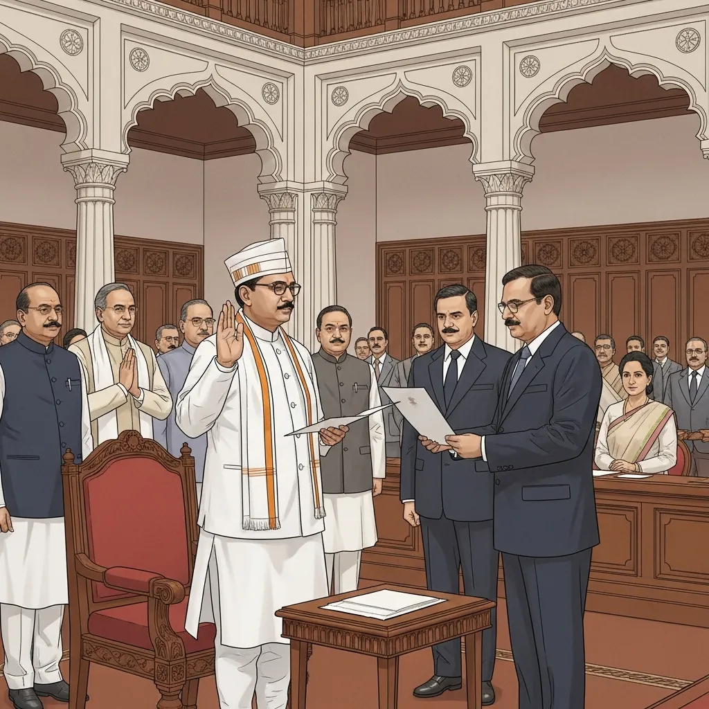 एकनाथ शिंदे यांनी महाराष्ट्राचे मुख्यमंत्री म्हणून शपथ घेतली