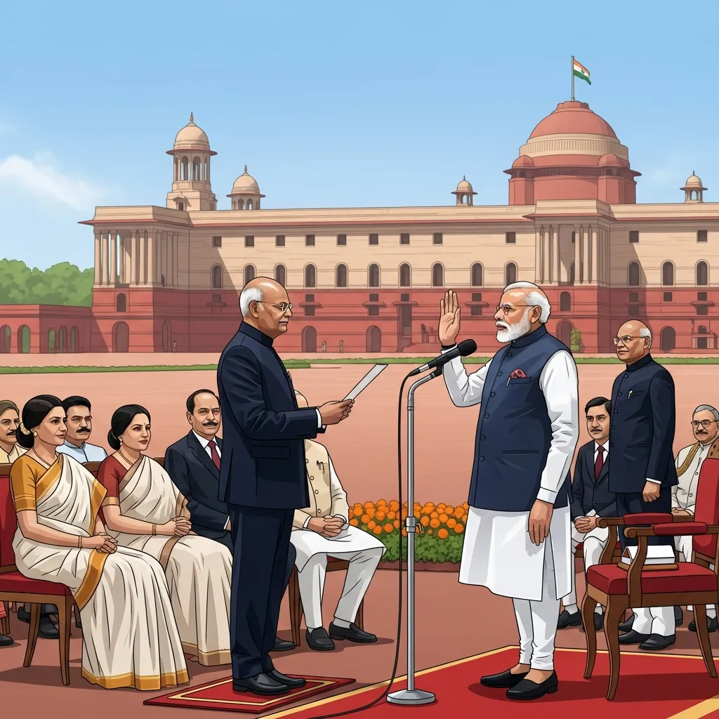 नरेंद्र मोदी यांचा दुसऱ्यांदा पंतप्रधान पदाचा शपथविधी